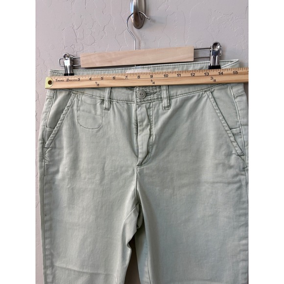 by Anthropologie Chino Crop Pants Slim Fit Casual Light Green Size 28 - Picture 3 of 7